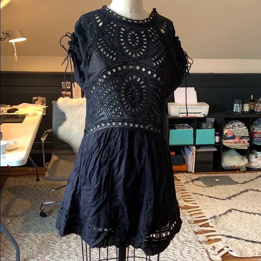 Étoile isabel Marant black voile dress (36)